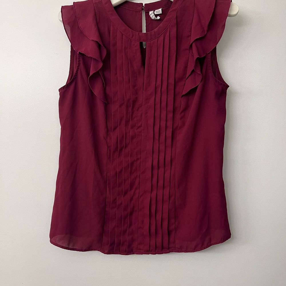 Elegant Burgundy Sleeveless Top
